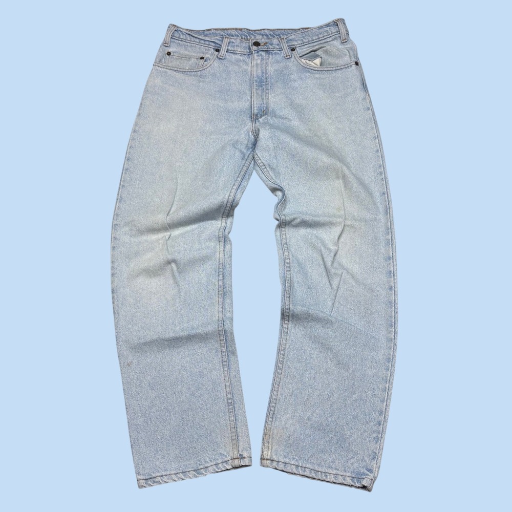 Levis 540 Relaxed Fit Light Wash Straight Leg Denim Jeans Mens 35x31 Vintage
